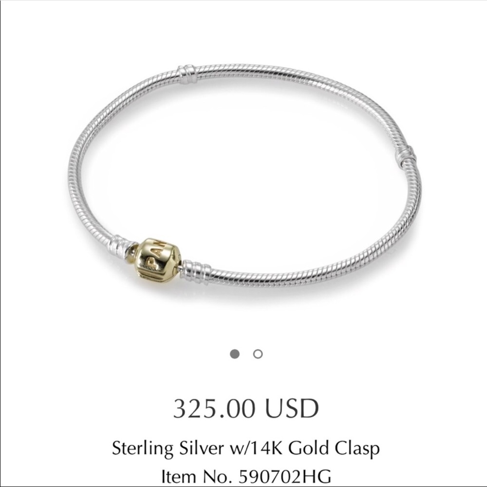 Authentic 100% Pandora Bracelet 14K Clasp 8” L
